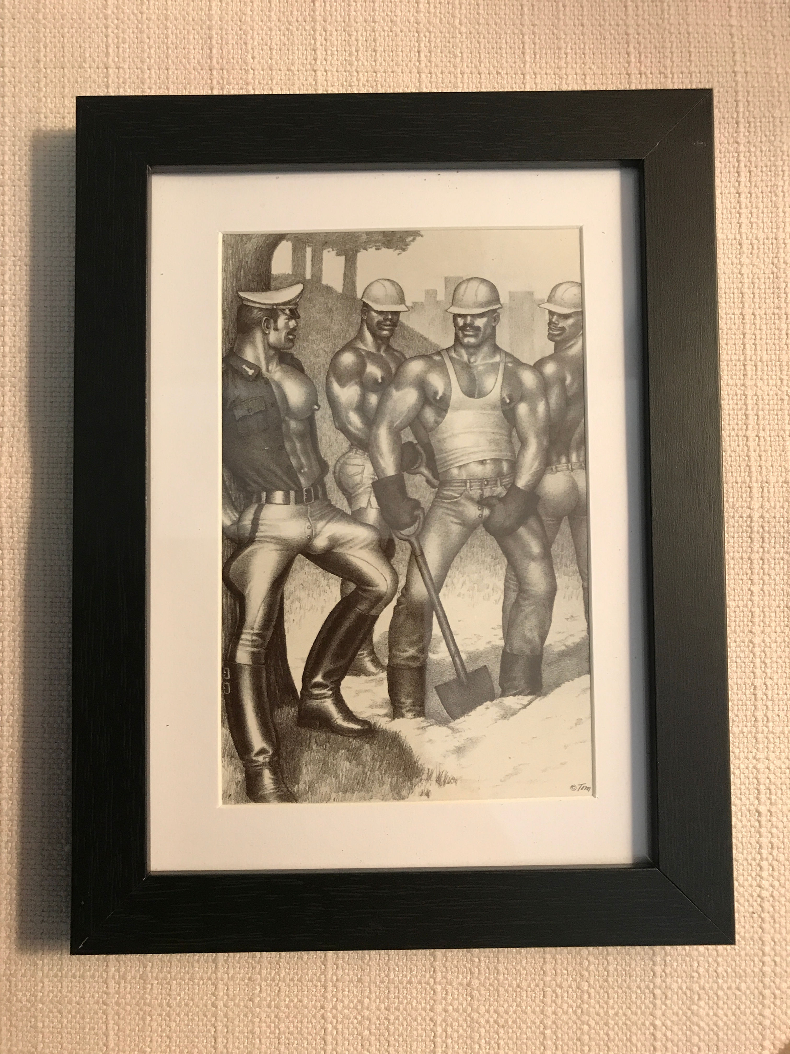 Tom of Finland Matted and Framed Taschen Book Art Print Construction Workers
