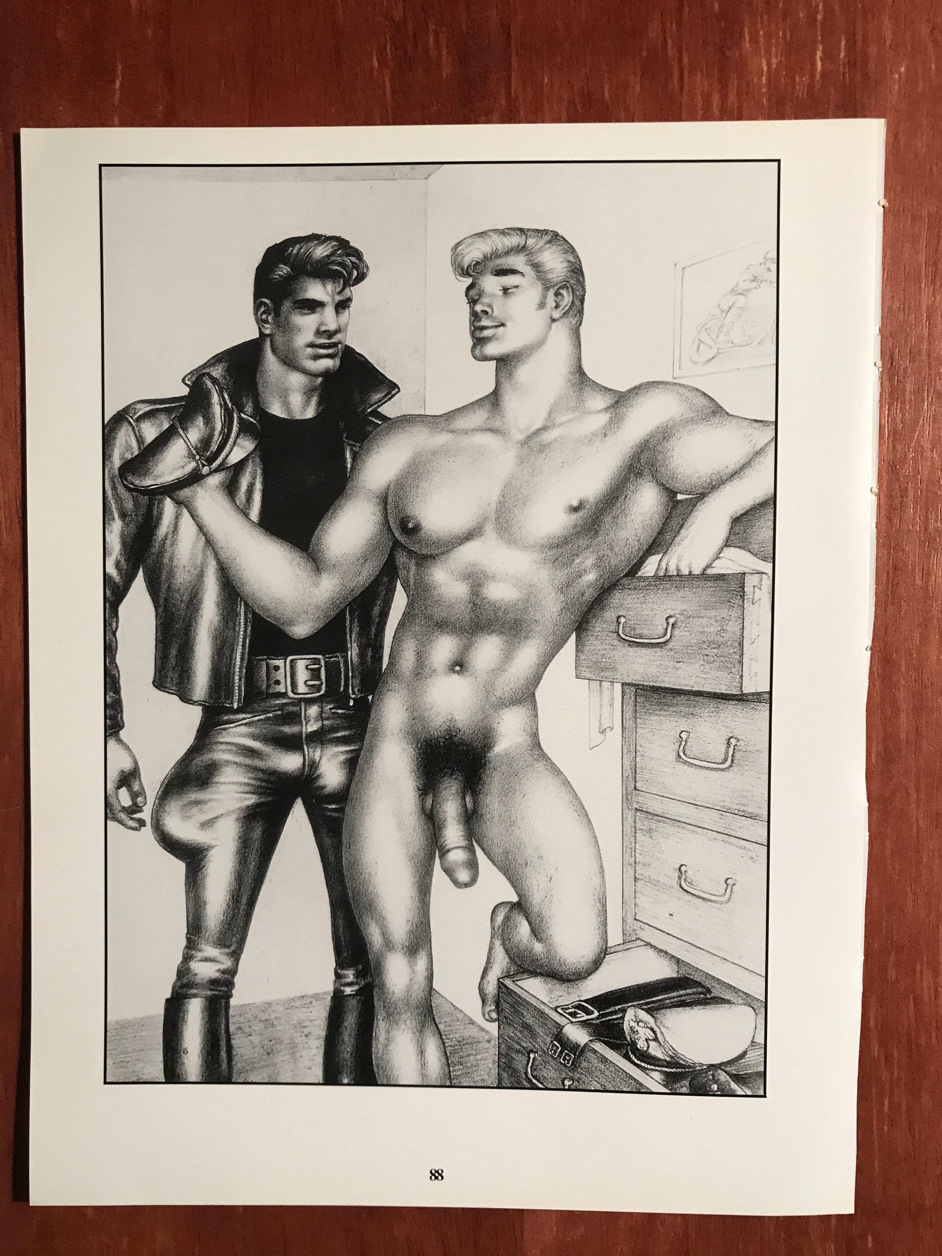 Art Page/Print TOM of FINLAND Retrospective #2 1989 Getting Dressed Fetish TF88