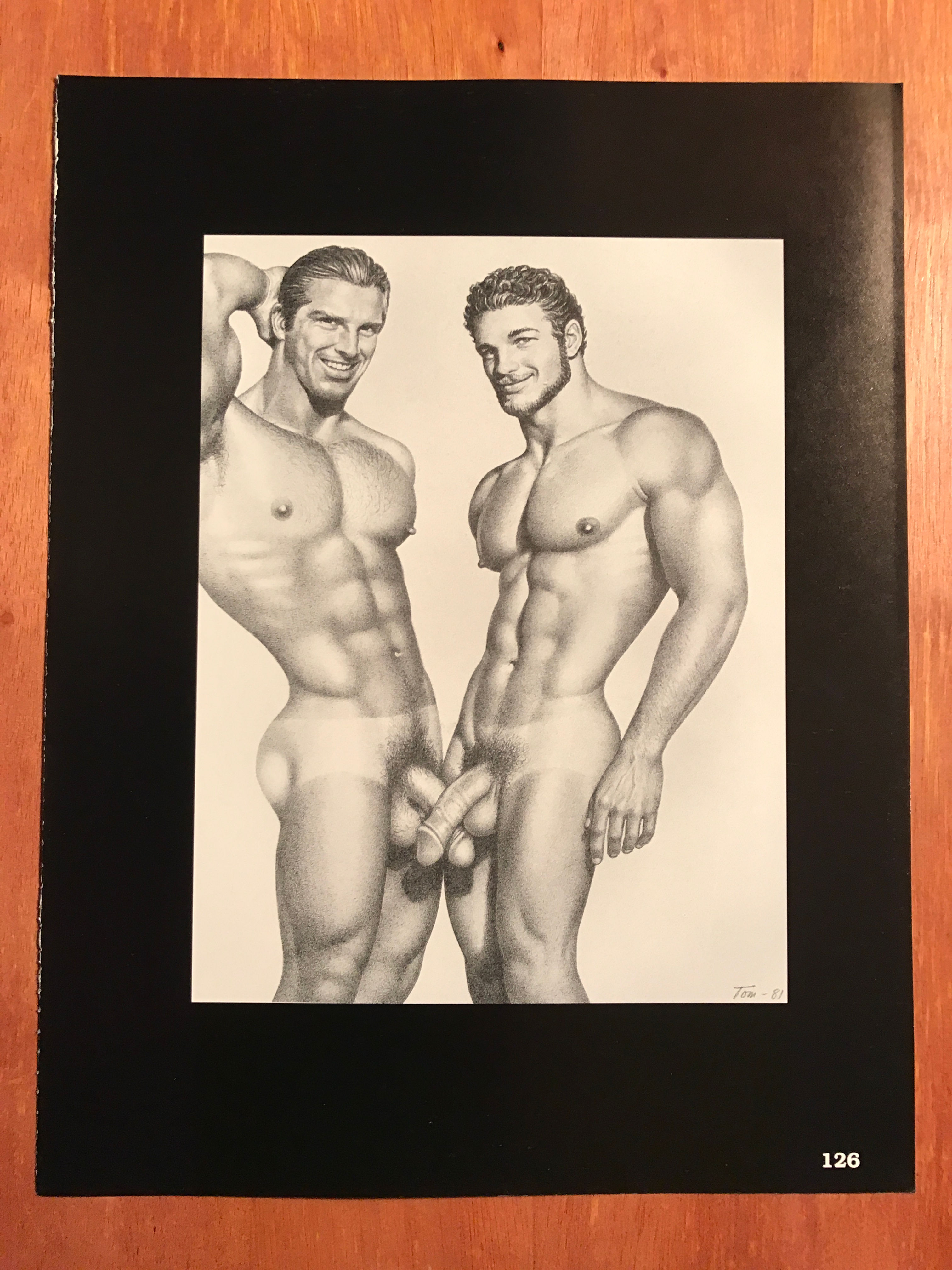 Art Page/Print TOM of FINLAND Book Retrospective #3 1991 Crossed Dicks TF126