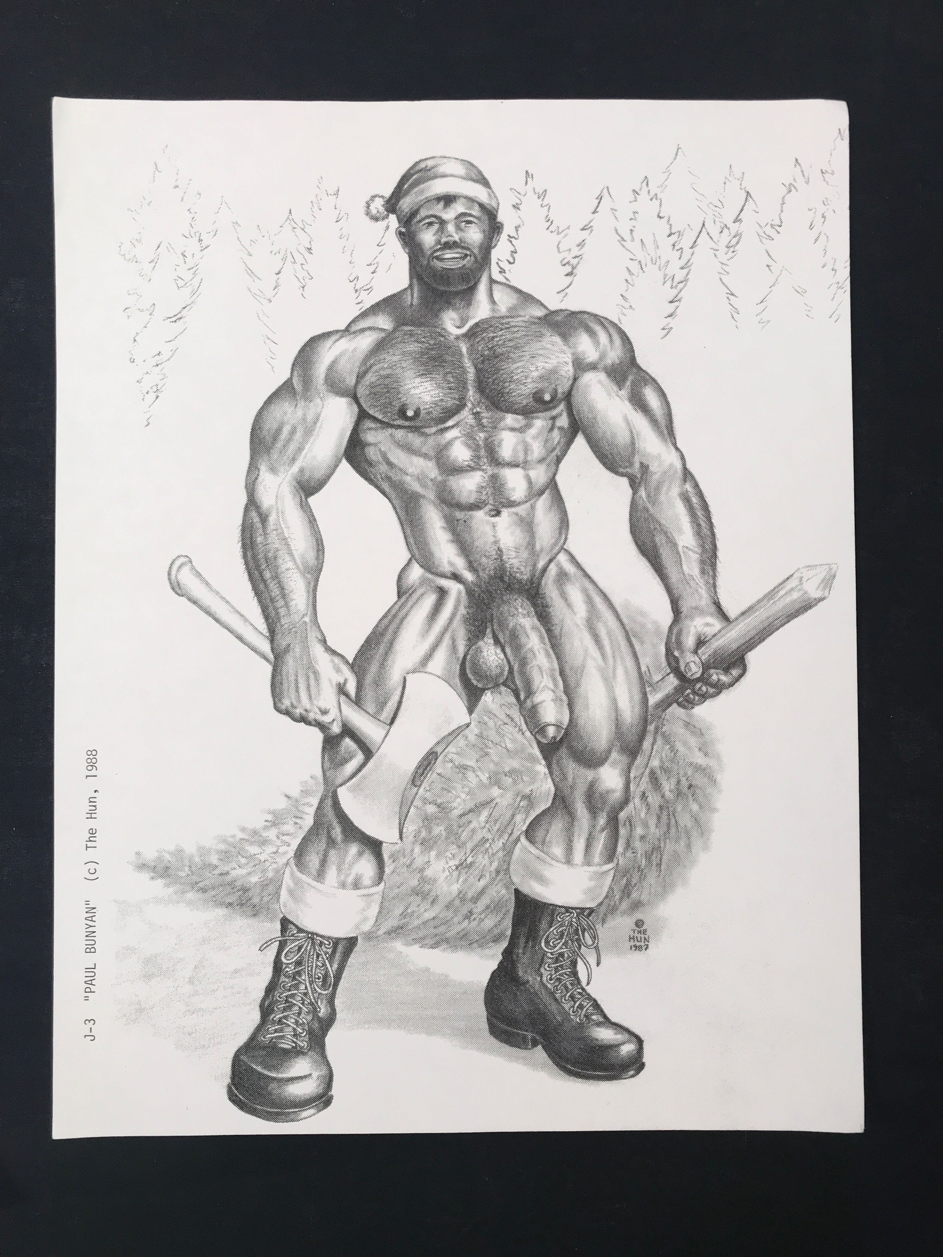 Original The HUN Print - Bill Schmeling "Paul Bunyan" J-3 Series 1988
