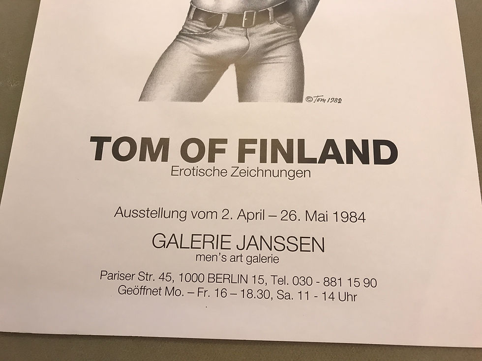 Thumbnail: Vintage Tom Of Finland Berlin Art Gallery 1984 Poster, Jaket over Shoulder