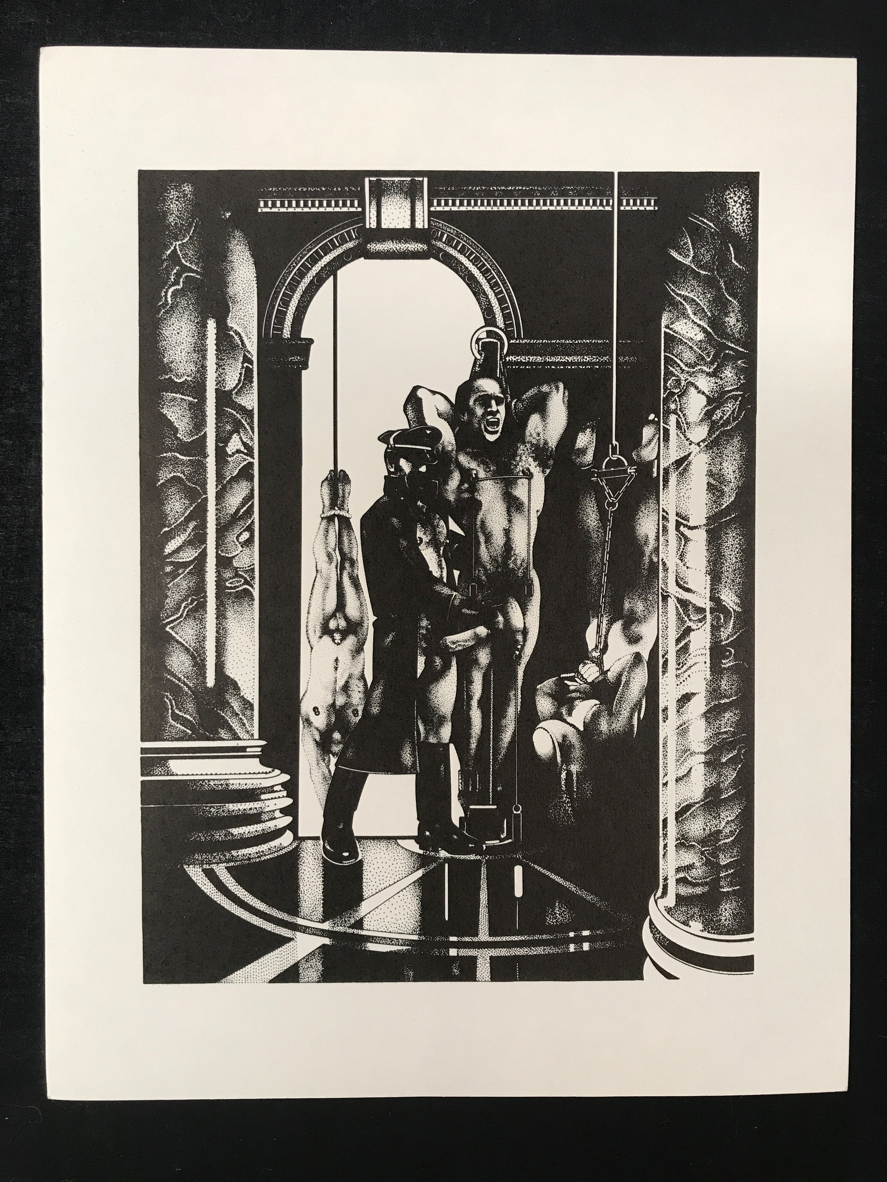 Rare REX Pointillism Art Print 8.5x11 Dungeon Master Bondage Suspension #1812