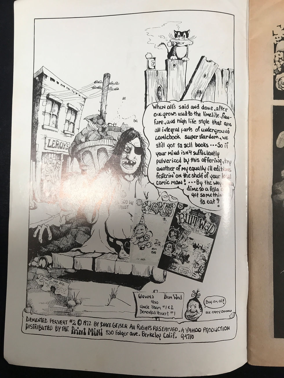 Thumbnail: Demented Pervert #2 1st Print Dave Geiser 1972 Underground Comix Comics