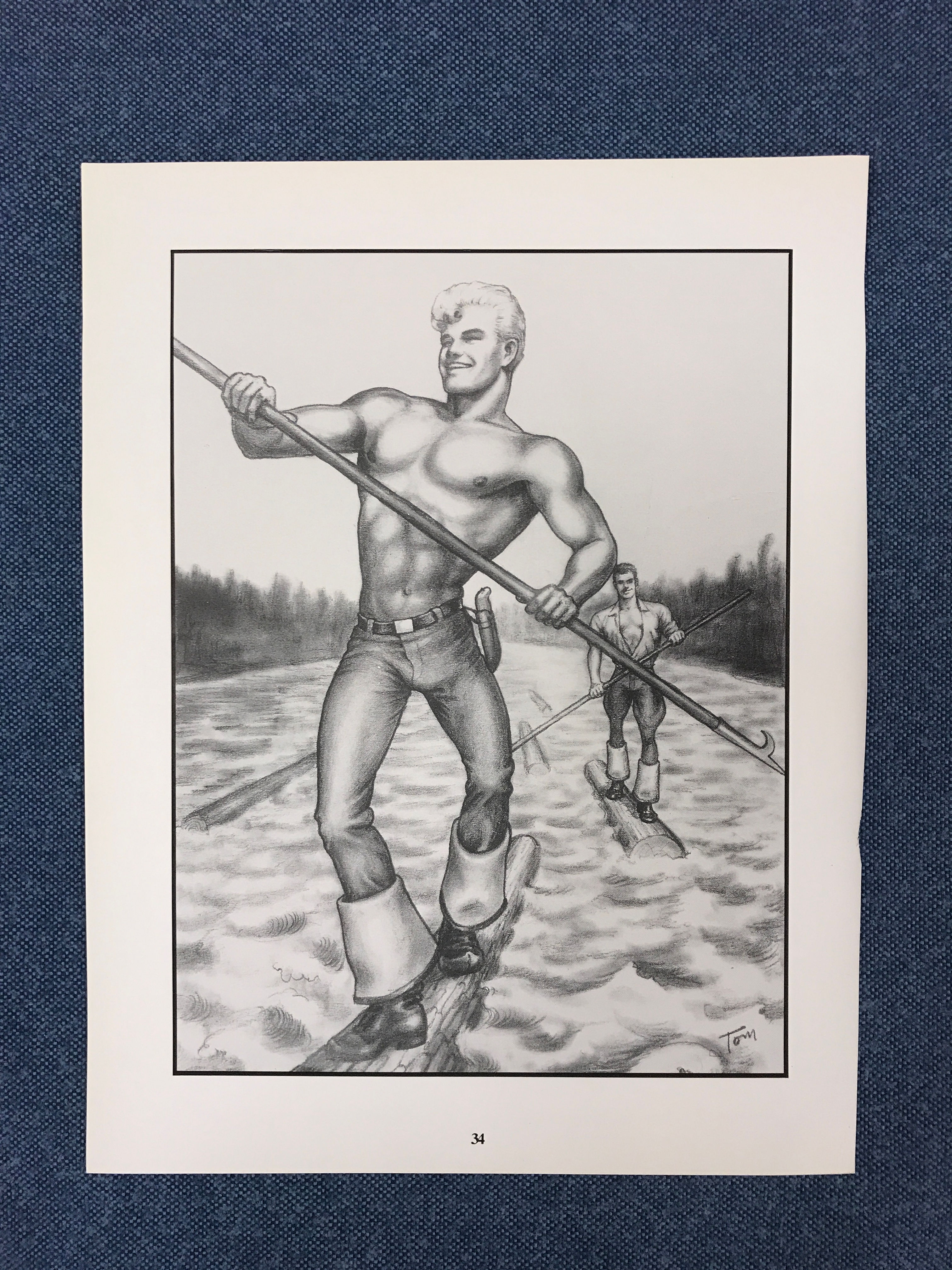 Art Page/Print TOM of FINLAND Retrospective #2 1989 Loggers Fashion TF34