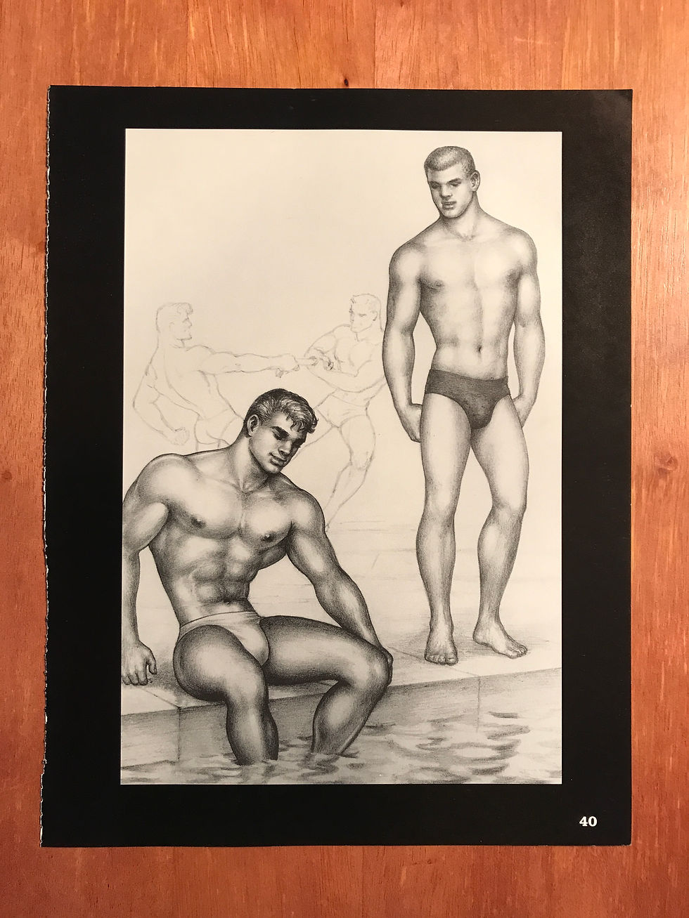 Thumbnail: Art Page/Print TOM of FINLAND Book Retrospective #3 1997 Poolside Cowboy TF40