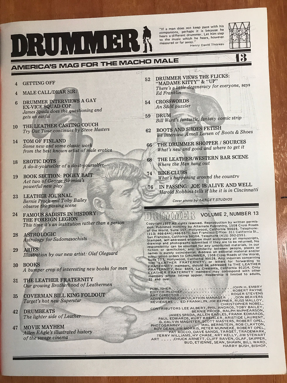 Thumbnail: Drummer #13 Gay Men's Leather Magazine 1977 Macho Male