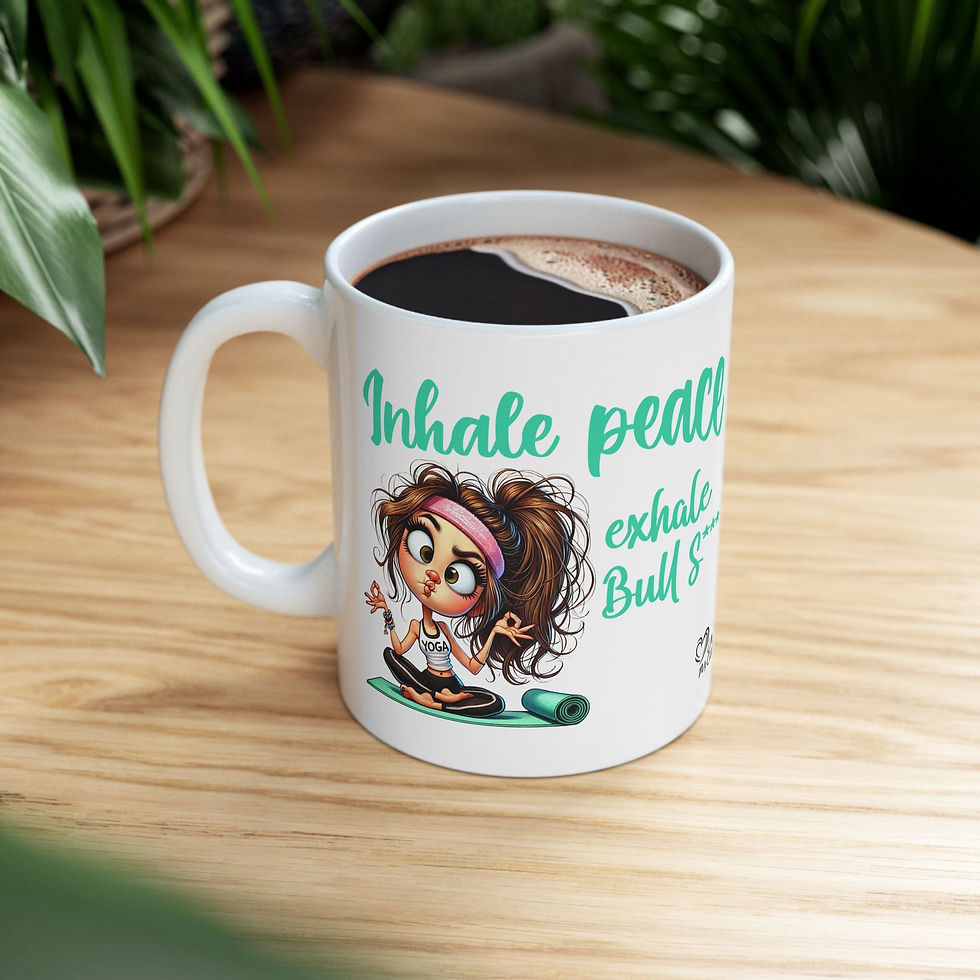 Thumbnail: Inhale Peace, Exhale Bullsh*t – Funny Yoga Girl Ceramic Mug (11oz & 15oz)