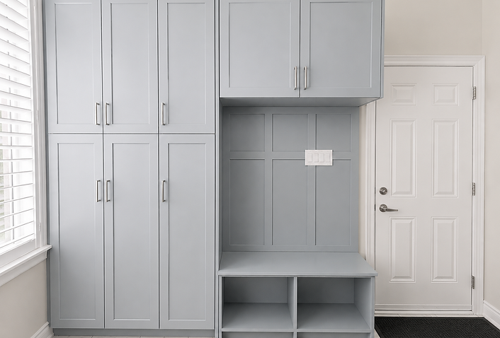 custom wood mudroom