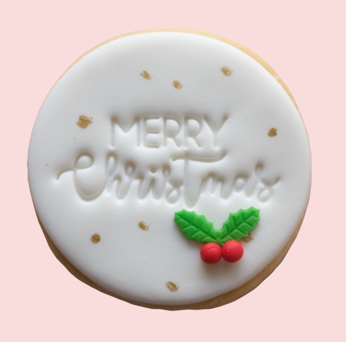 Merry Christmas Message Sugar Cookie