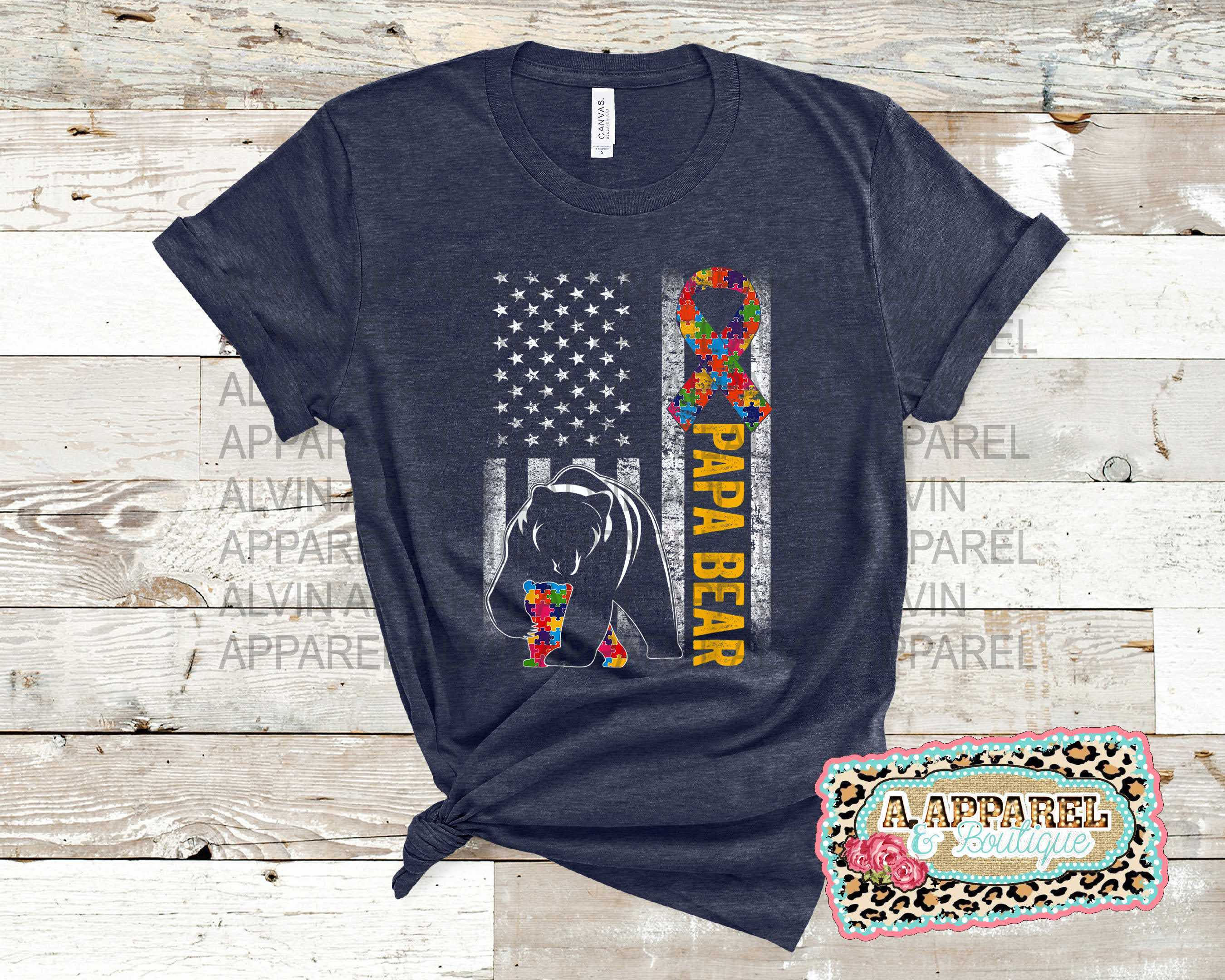 Autism Papa bear flag