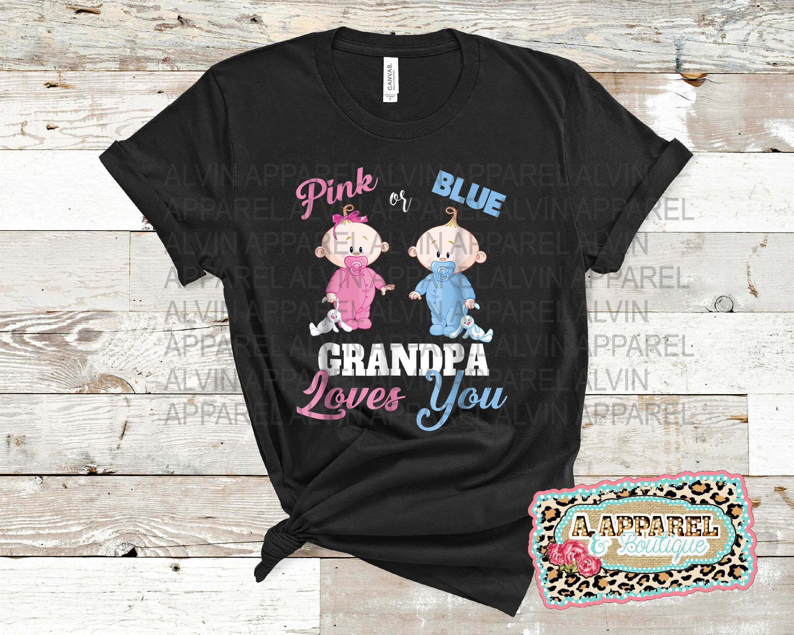 Pink or Blue Grandpa Loves You Babies