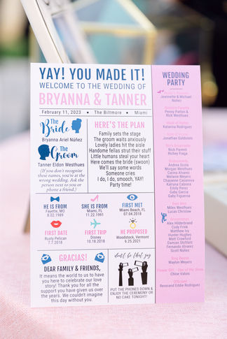 poster with Melissa Davis Designs bride, groom and wedding information
