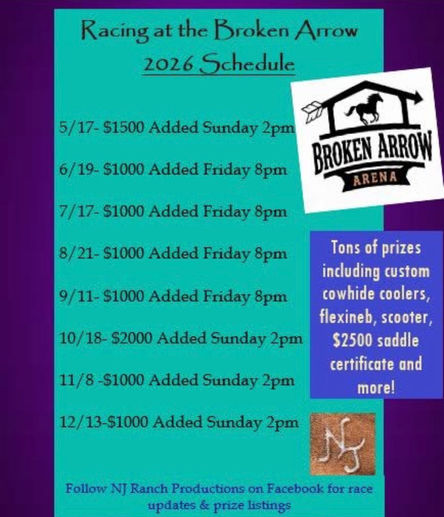 Come see me at these Barrel Races at BA Arena!