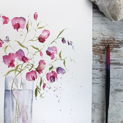 watercolor Sweetpeas for beginners.jpeg
