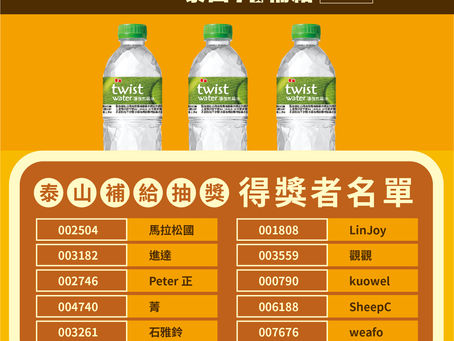 2021田中馬線上跑『 跑越多抽越多 』的得獎名單