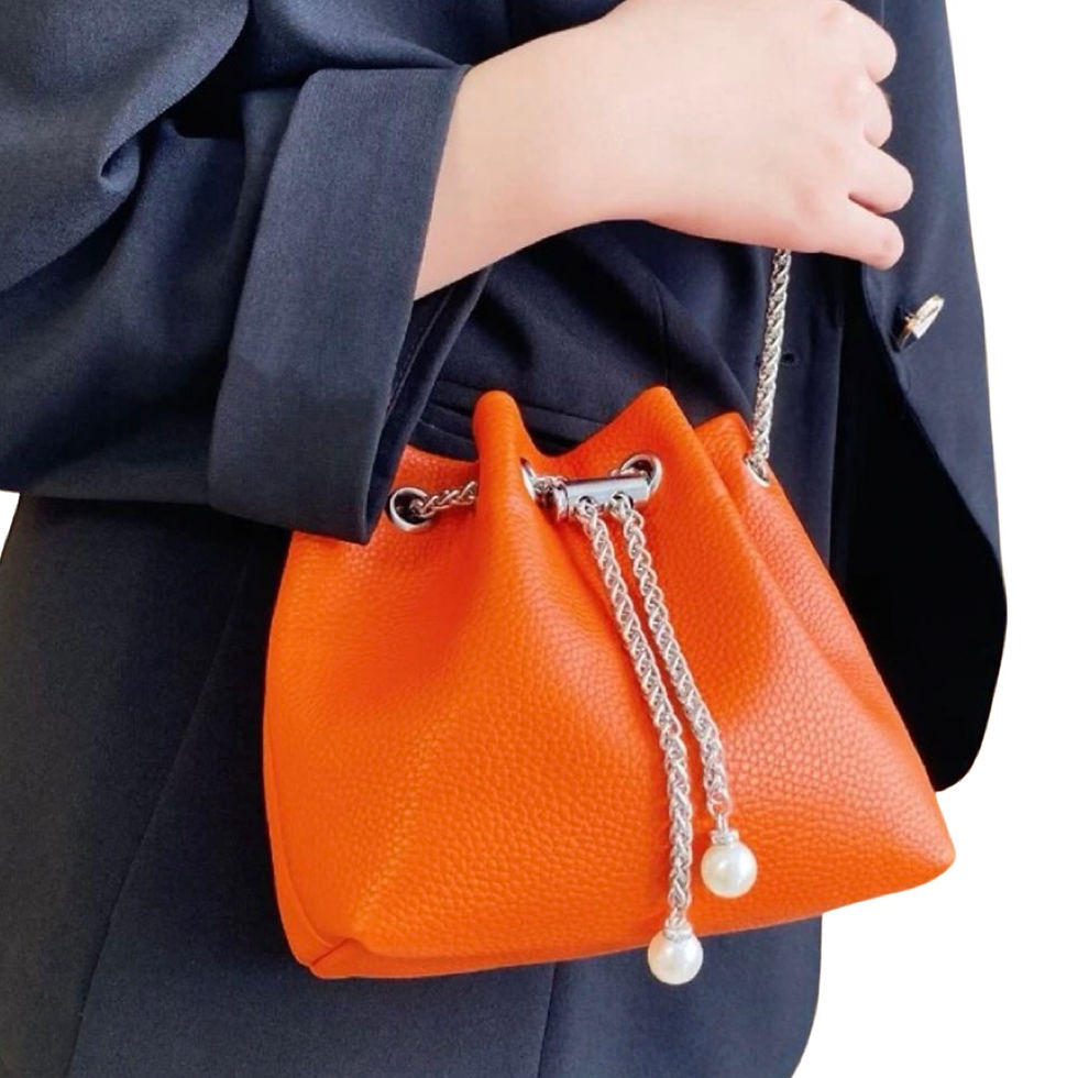 Thumbnail: Mini Chain Bucket Bag - Orange