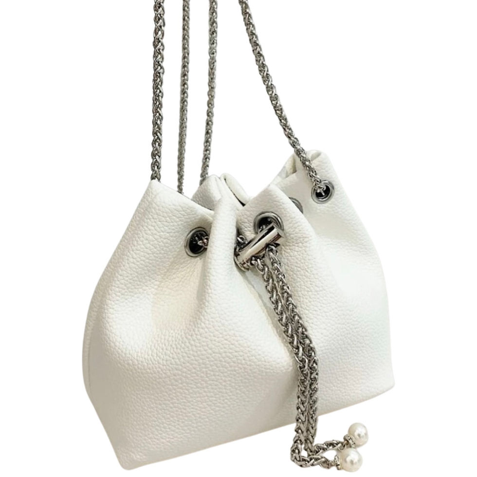 Thumbnail: Mini Chain Bucket Bag - White