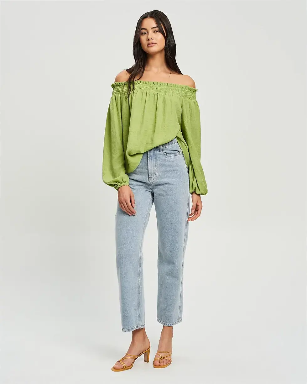 Thumbnail: Apple off shoulder Top - Green