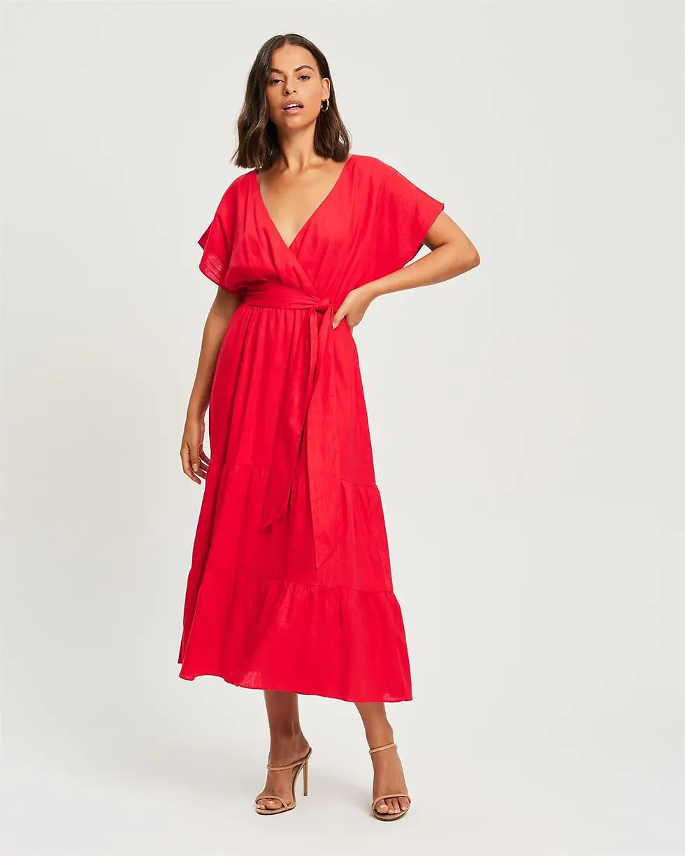Thumbnail: Demitra Midi Dress - Red
