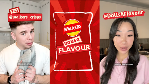 walkers do us a flavour campaign. TikTokers prompting it.