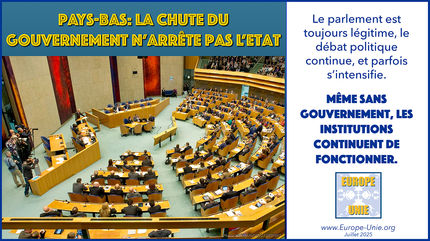 Pays-Bas: la chute du gouvernement n’arrête pas l’Etat et le Parlement