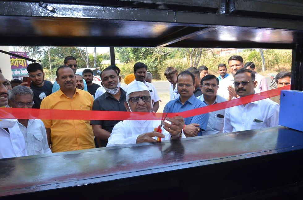 Anna Hazare inaugurating Harvesto Soil Testing Lab (Soil testing Kit)