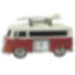 VW Kombi Van Clock with surfboards - Red