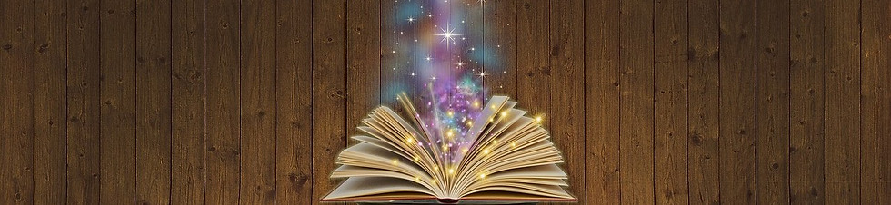 open book with cosmos coming out of the pages