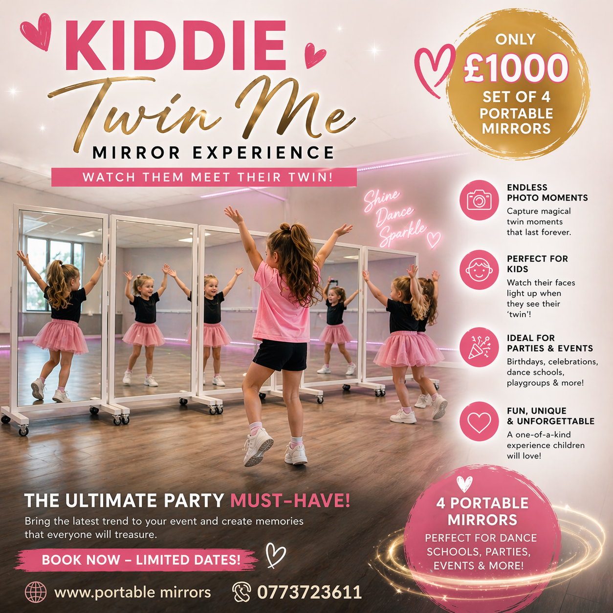 Set of 4 MINI Portable Mirrors