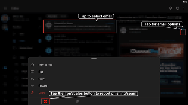 how to mark email as spam in Ipad