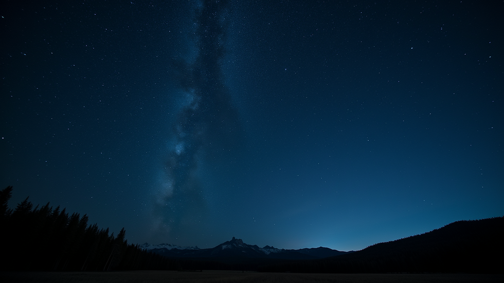 Eye-level view of a vast night sky filled with stars