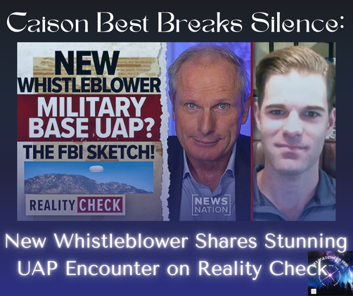 Two men appear in a split image. Text reads: "New Whistleblower Military Base UAP? The FBI Sketch! Reality Check." Mood is serious and investigative.