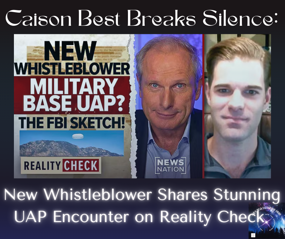 Two men appear in a split image. Text reads: "New Whistleblower Military Base UAP? The FBI Sketch! Reality Check." Mood is serious and investigative.