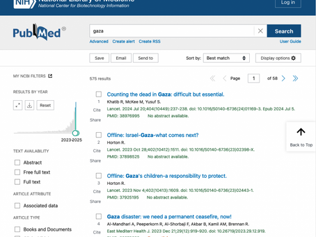 PubMed search results for “gaza"
