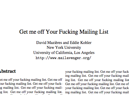 “Predatory science journal publishes paper titled: ‘Get me off Your Fucking Mailing List'”