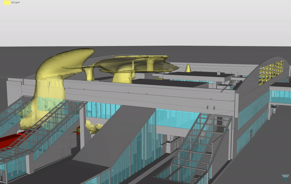Assessing smoke dispersion in a train station