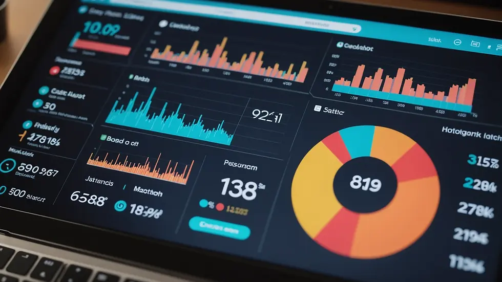 Close-up of data visualization dashboard illustrating performance metrics
