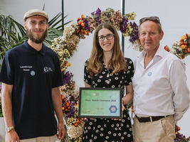 DEFRA Bee's Needs Award ceremony with people collecting award plaque