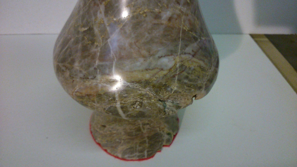 Thumbnail: Limestone /Pink alabaster lampstand