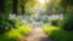 Path through lush garden with sunlight shining. Text reads "2026 Moving Forward Together". Vibrant greenery and serene mood.