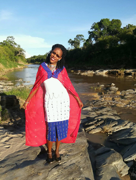 Flavian wearing her clothing items