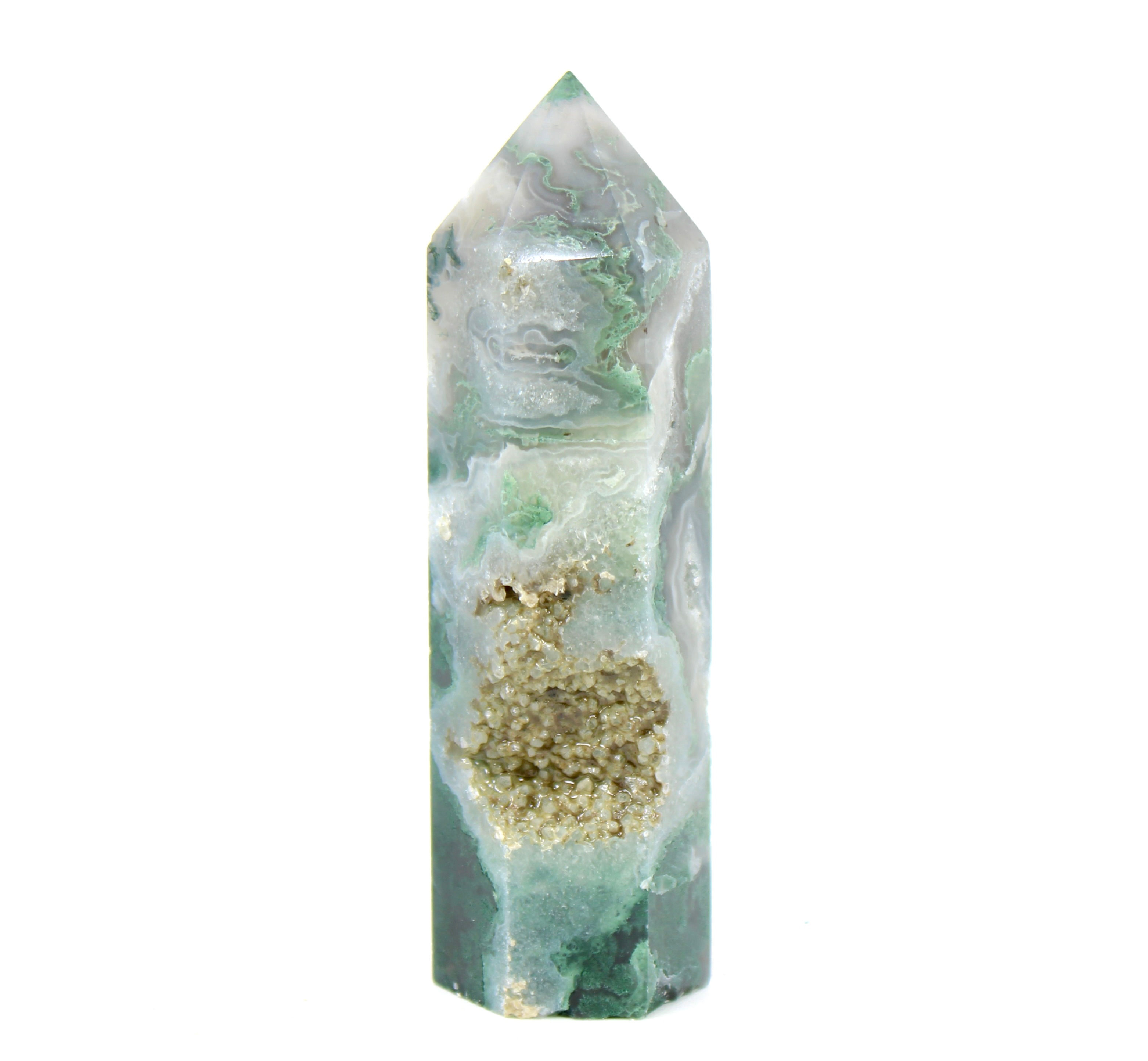 Moss Agate Druzy Point