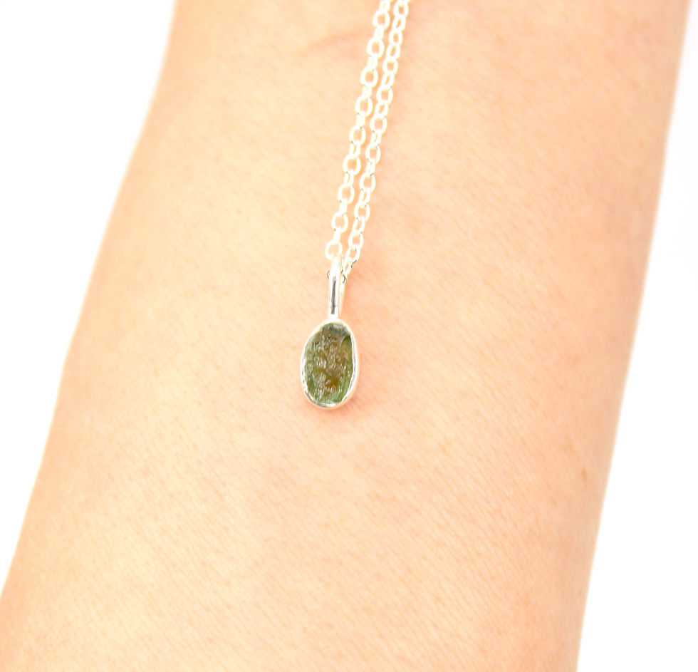 Thumbnail: Moldavite Genuine and Rare 925 Sterling Silver Pendant