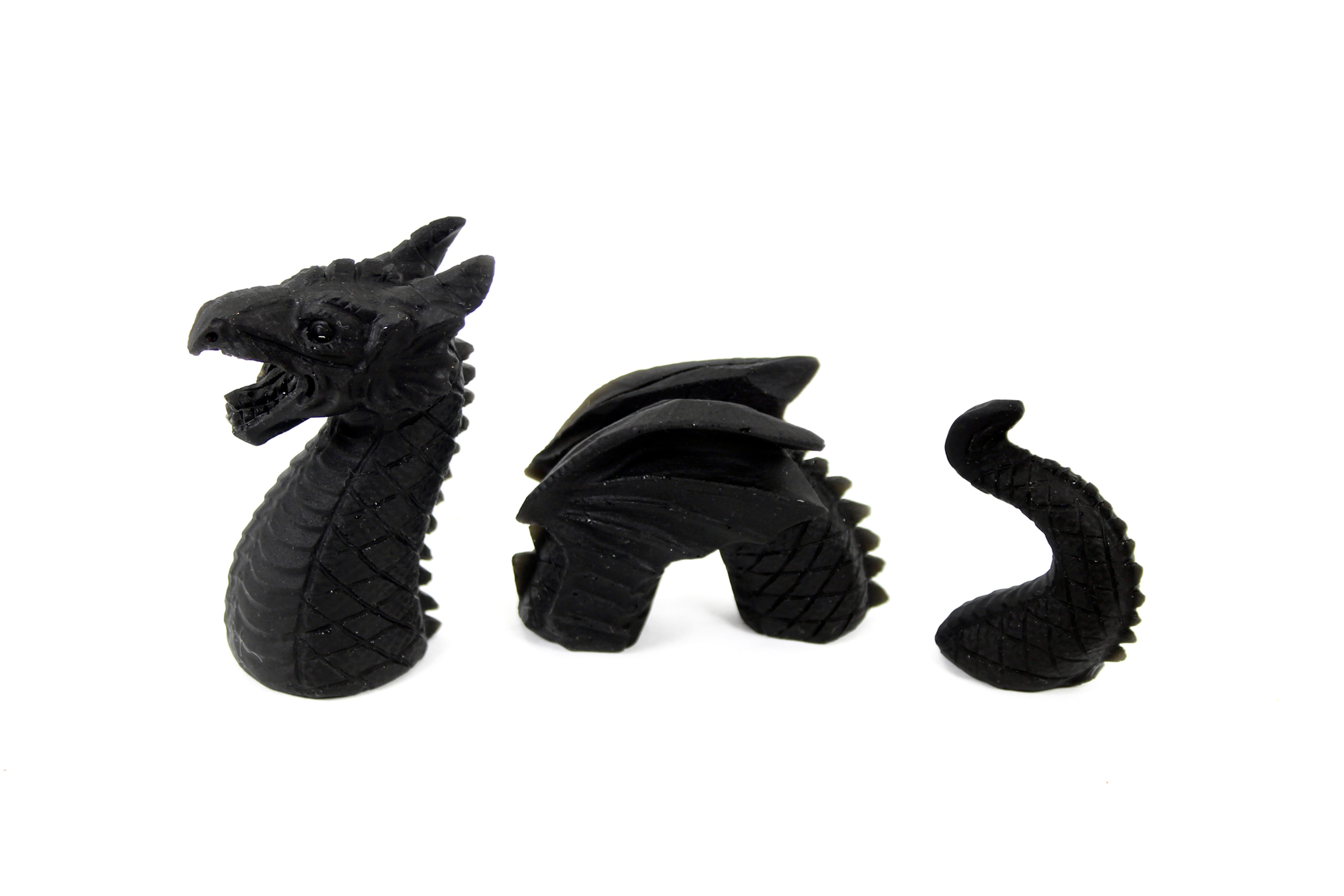 Obsidian Loch Ness Monster Dragon Carving