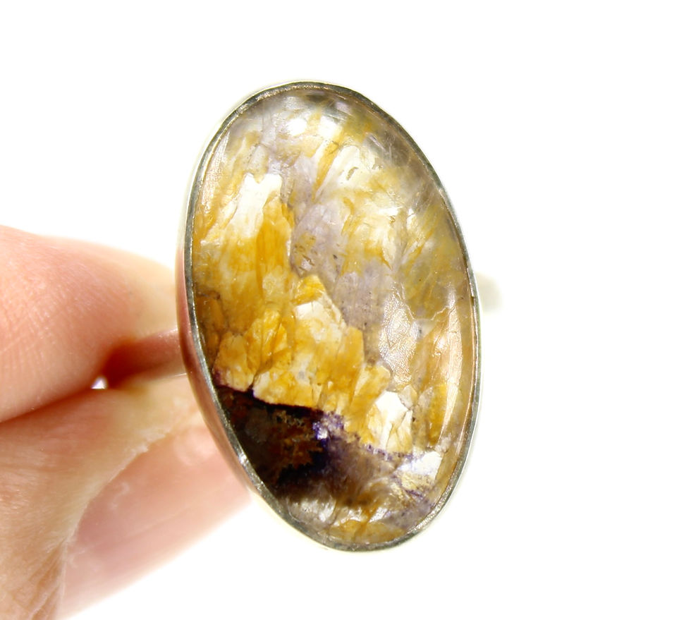 Thumbnail: Blue John 925 Sterling Silver Ring (O/7)