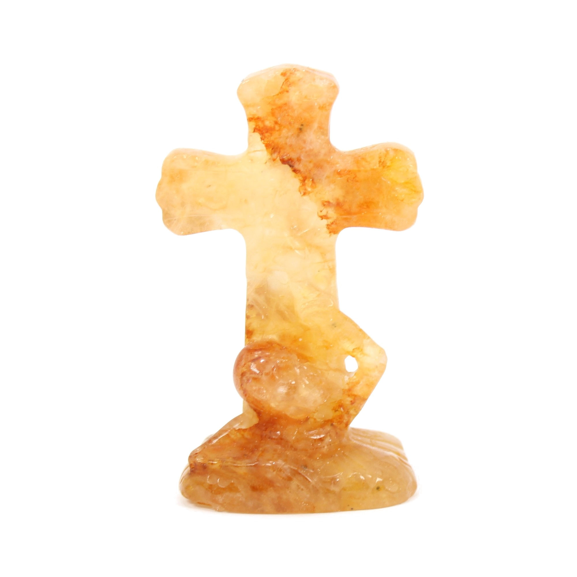 Golden Healer Gravestone Cross Carving
