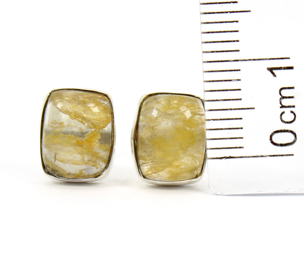 Thumbnail: Golden Rutile (Angel's Hair) 925 Sterling Silver Earrings