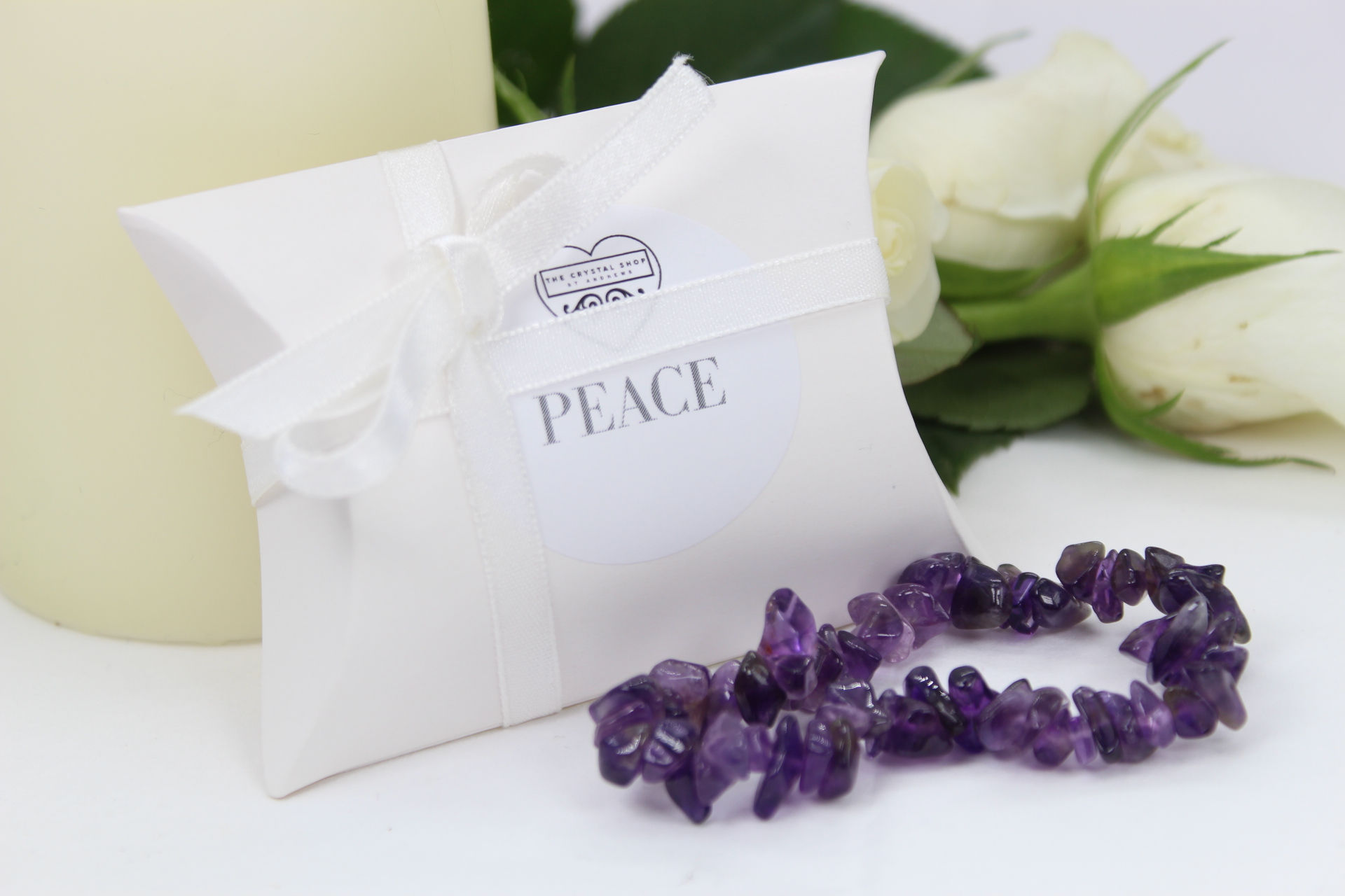 Amethyst crystal wedding favours crystal bracelets