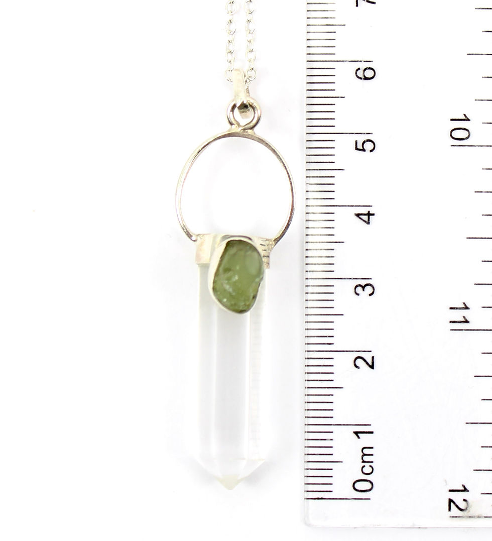 Thumbnail: Moldavite and Clear Quartz Generator 925 Sterling Silver