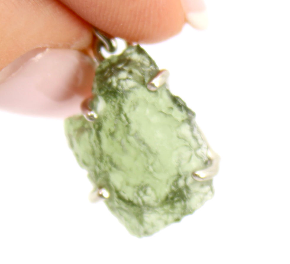 Thumbnail: Moldavite Genuine and Rare 925 Sterling Silver Pendant